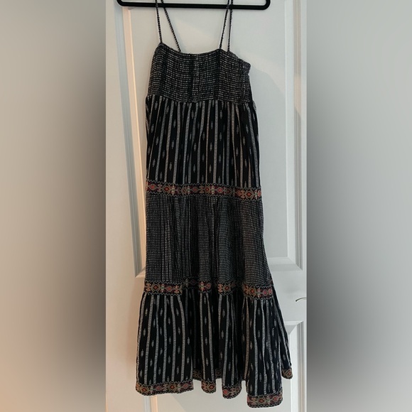 Zara Embroidered Beaded Maxi Cotton Dress - Picture 2 of 4